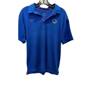 Nike Dri-Fit Men's Blue Short Sleeves Button Up Polo Shirt Size Medium
